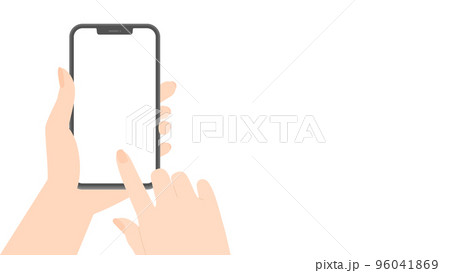 スマートフォンをタッチしている人の手 - スマホユーザーのイメージ素材 96041869