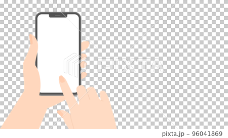 スマートフォンをタッチしている人の手 - スマホユーザーのイメージ素材 96041869