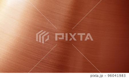 ヘアラインブロンズ。光沢金属背景素材（銅板） 96041983