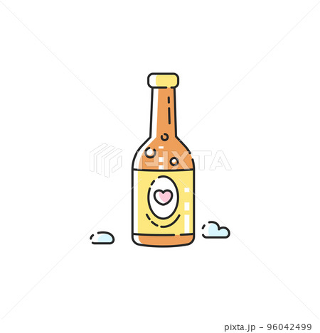 beer bottle icon. Vector modern bottle of beer sign.  96042499