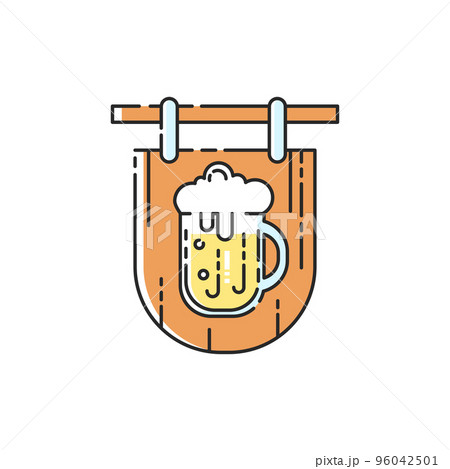 Pub signboard icon. Vector modern beer bar sign.  96042501