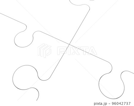 Intersection of puzzle pieces in white close-up 96042737
