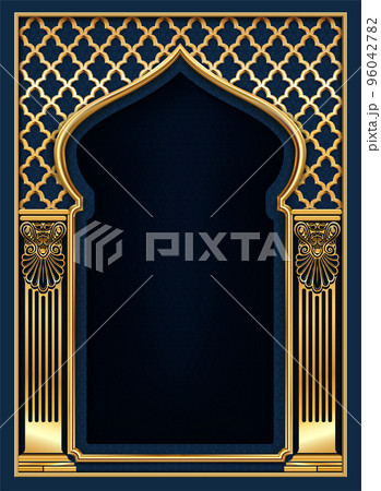Golden dark classic arch portal and columns Golden dark classic arch portal and columns 96042782