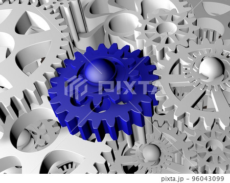 Blue gear between white plastic gears 96043099