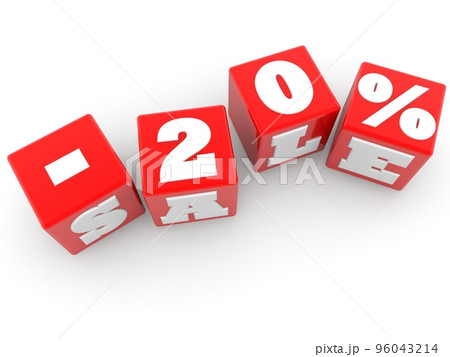 Red toy blocks with 20% discount on white 96043214