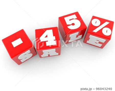 Red toy blocks with 45% discount on white 96043240