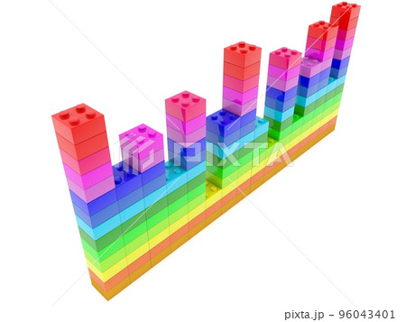 Business diagram of colored toy bricks 96043401