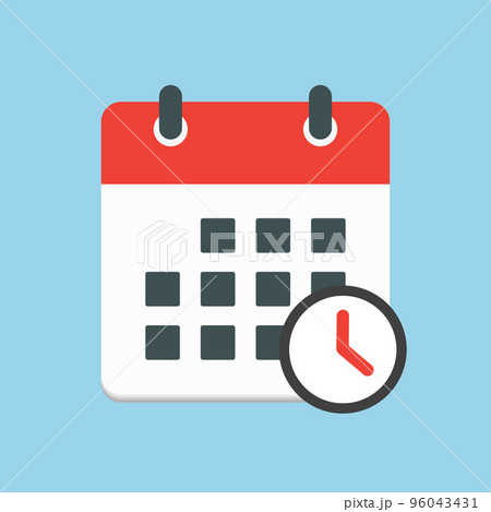 Icon calendar - popup message timer or clock 96043431