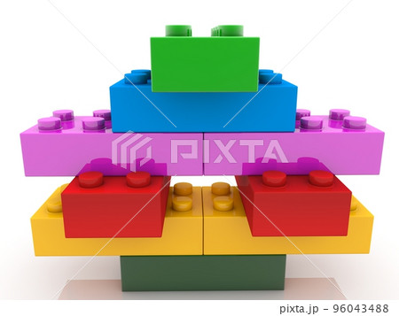 Construction from toy bricks to white Construction from toy bricks to white 96043488