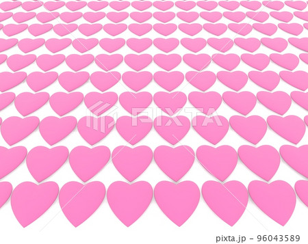 Pink Hearts Background on White 96043589