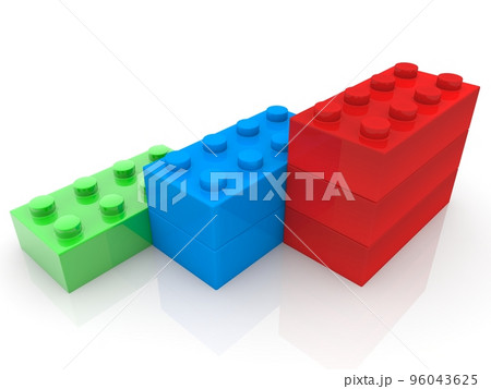 Three-step ladder made of toy bricks Three-step ladder made of toy bricks 96043625