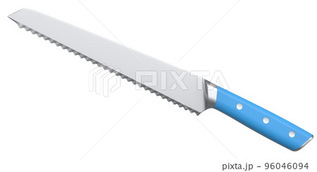 Chef's kitchen knife with a wooden handle isolated on white background. 96046094