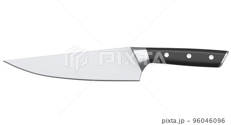 Chef's kitchen knife with a wooden handle isolated on white background. 96046096