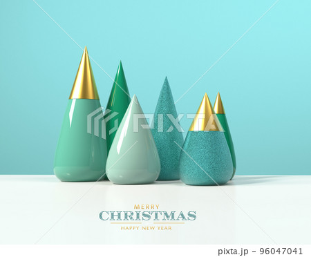 Geometric shape of Christmas tree ornaments - 3D 96047041