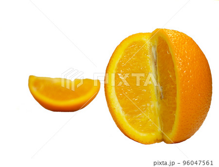 Sliced orange isolated on white background Sliced orange isolated on white background 96047561