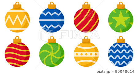 Set of Christmas Ball in flat style isolated 96048614