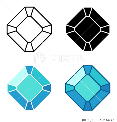 Set of gems in flat style isolated 96048637