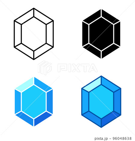 Set of gems in flat style isolated 96048638