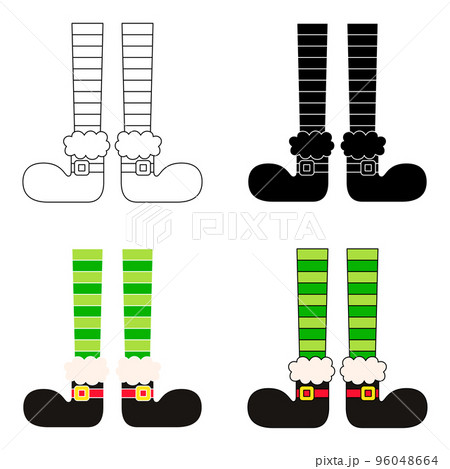 Set of Elf feet in flat style isolated Set of Elf feet in flat style isolated 96048664