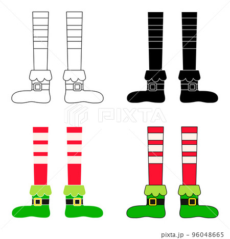 Set of Elf feet in flat style isolated 96048665