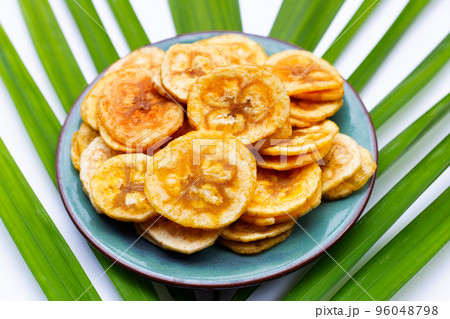 Banana stuffed with tamarind. Fruit snack 96048798