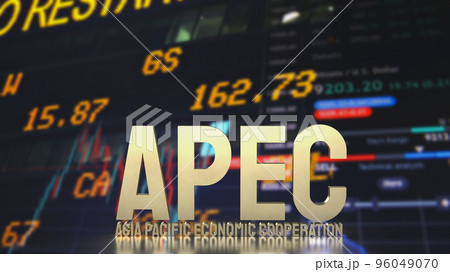 gold apec or Asia pacific economic cooperation on chart background for event business concept 3d rendering 96049070