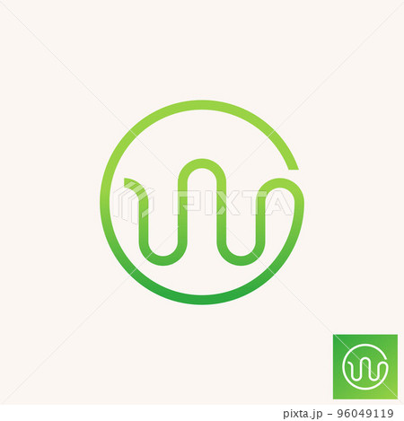 Simple and unique reflection lines attractive sound audio wave beat on circle image graphic icon logo design abstract concept vector stock. Can be used as symbol related to abstract or trade 96049119