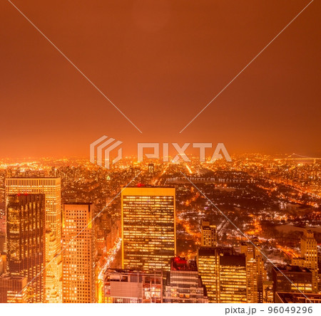 View of New York Manhattan during sunset hours View of New York Manhattan during sunset hours 96049296