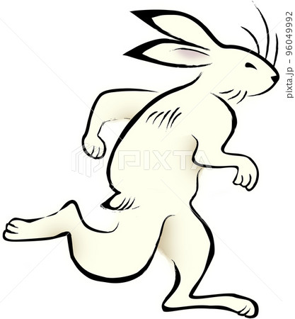 マラソンするウサギ(鳥獣戯画風) マラソンするウサギ(鳥獣戯画風) 96049992