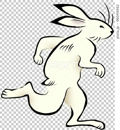 Rabbit running a marathon (bird and beast caricature style) 96049992