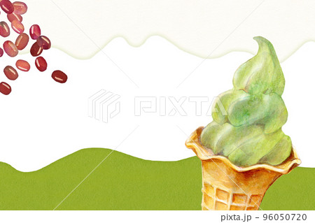 抹茶ソフトクリーム　背景素材 96050720