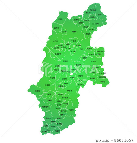 長野県と市町村地図 96051057