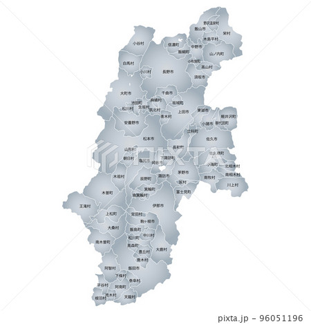 長野県と市町村地図