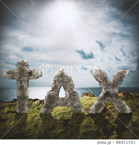 Taxes as plaque. 3d rendering Taxes as plaque. 3d rendering 96051591
