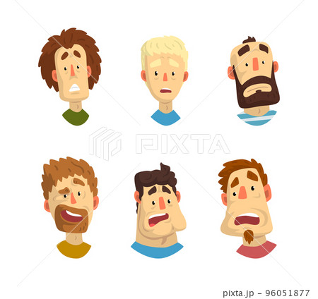 Man Face Expressing Astonished and Surprised...のイラスト素材 [96051877] - PIXTA