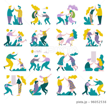 People Character Giving High Five Greeting Each Other Big Vector Set People Character Giving High Five Greeting Each Other Big Vector Set 96052538