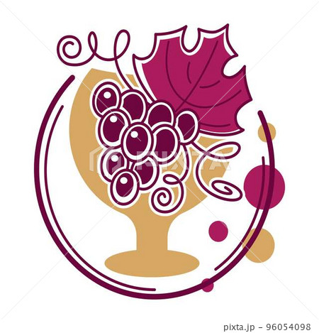 Red and dry wine tasting place to drink wine logos vector set of isolated signs 96054098