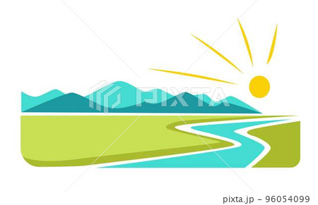 Mountains landscape isolated icons corporate identity template vector 96054099