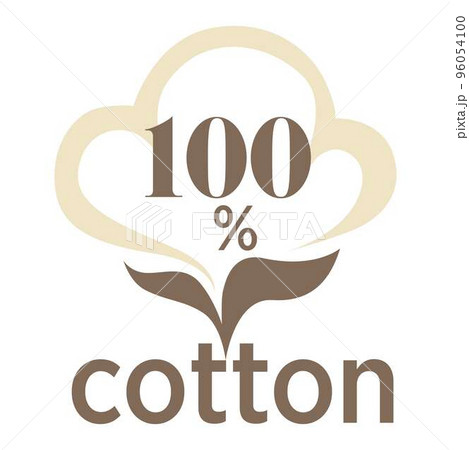 Cotton isolated icons pure and organic product vector textile industry field plant emblem 96054100
