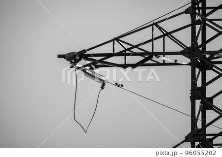 Lattice-type tower as a part of high-voltage overhead power line Lattice-type tower as a part of high-voltage overhead power line 96055202
