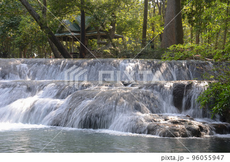 Beautiful landscape. View of Muak Lek Waterfall in muak lek arboretum at Saraburi province. Thailand Beautiful landscape. View of Muak Lek Waterfall in muak lek arboretum at Saraburi province. Thailand 96055947