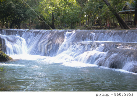 Beautiful landscape. View of Muak Lek Waterfall in muak lek arboretum at Saraburi province. Thailand Beautiful landscape. View of Muak Lek Waterfall in muak lek arboretum at Saraburi province. Thailand 96055953