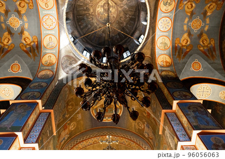 large chandelier in an old beautiful church large chandelier in an old beautiful church 96056063