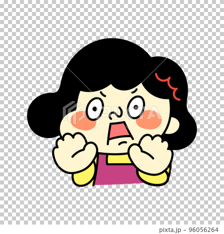 Surprised comical female character illustration material 96056264