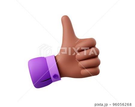 3d hand gesture with thumb up 96056268