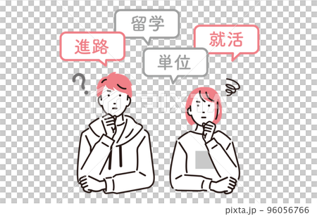 思考的男女大學生 96056766