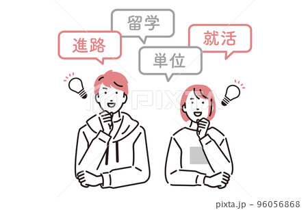 人物 考える大学生の男女 人物 考える大学生の男女 96056868