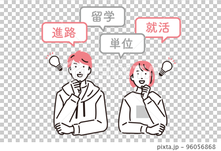 人物 考える大学生の男女 人物 考える大学生の男女 96056868