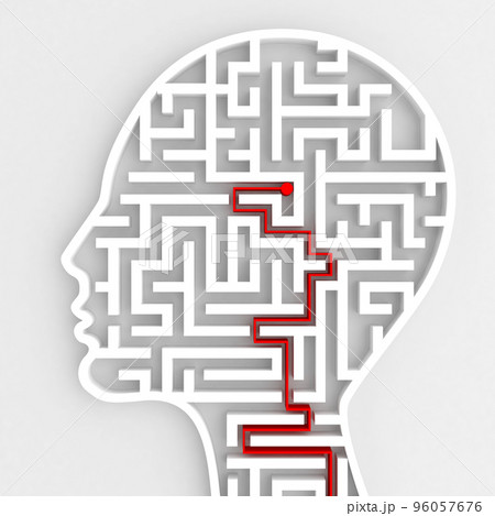 Connection of brain input. 3D Rendering 96057676