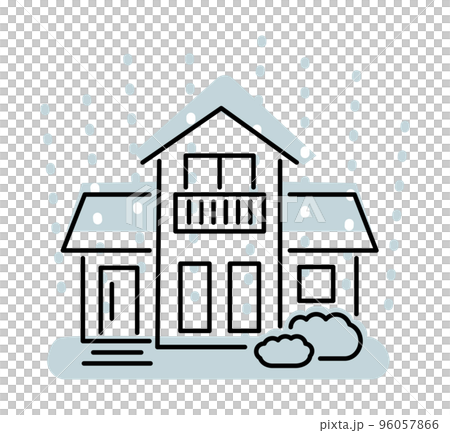 手描き風・大雪の被害に遭う住宅のベクターイラスト 手描き風・大雪の被害に遭う住宅のベクターイラスト 96057866